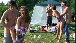 group sex of students at Lake porn video